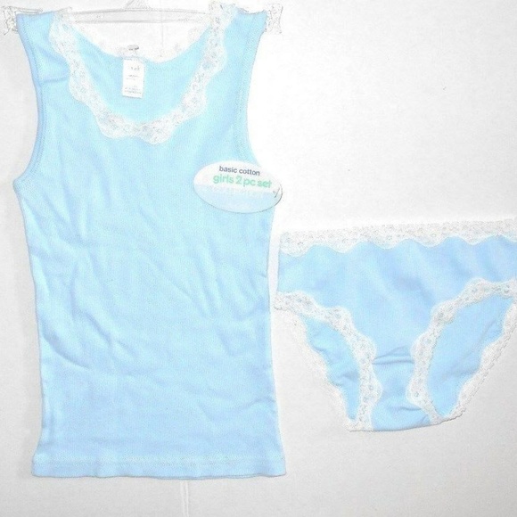 Vintage Rare 2 Pc Ribbed Lace Tank Top Panty Set - Picture 2 of 5